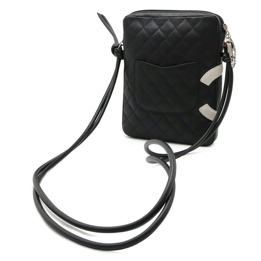 CHANEL Black Leather Logo Pochette Shoulder Bag - Picture 3 of 10